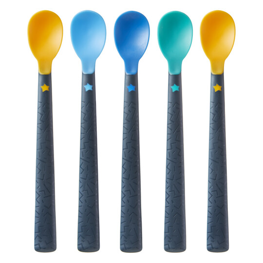 Tommee Tippee 5x Soft Tip Weaning Spoons (Blue) image number 3